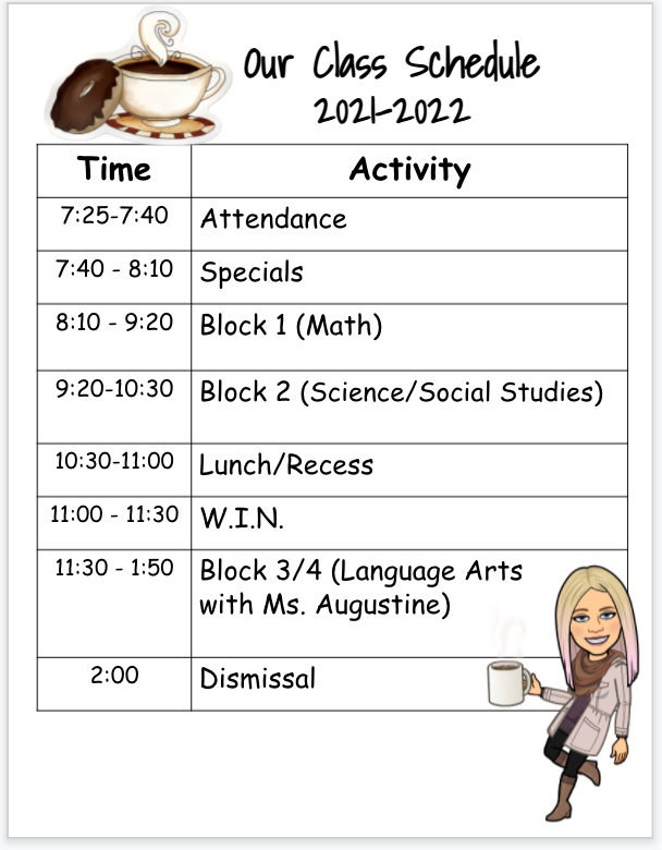 Student Schedule 21-22